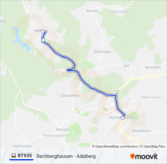 RT935 Bus Line Map