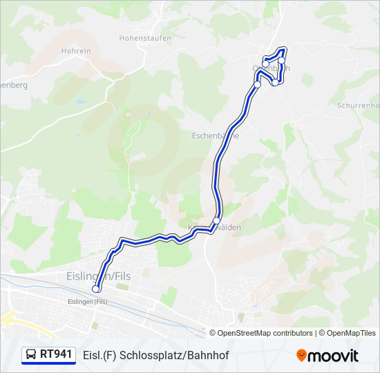 RT941 bus Line Map