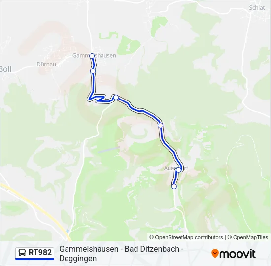 RT982 Bus Line Map