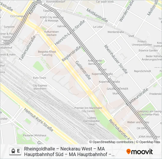 E Light Rail Line Map