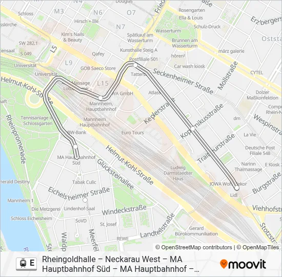 E Light Rail Line Map