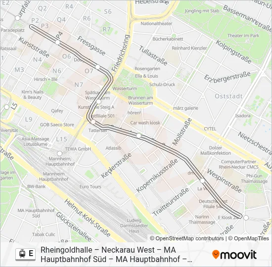 E Light Rail Line Map