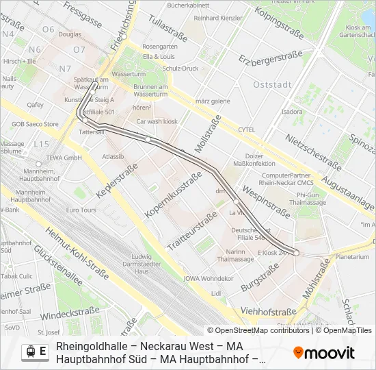 E Light Rail Line Map