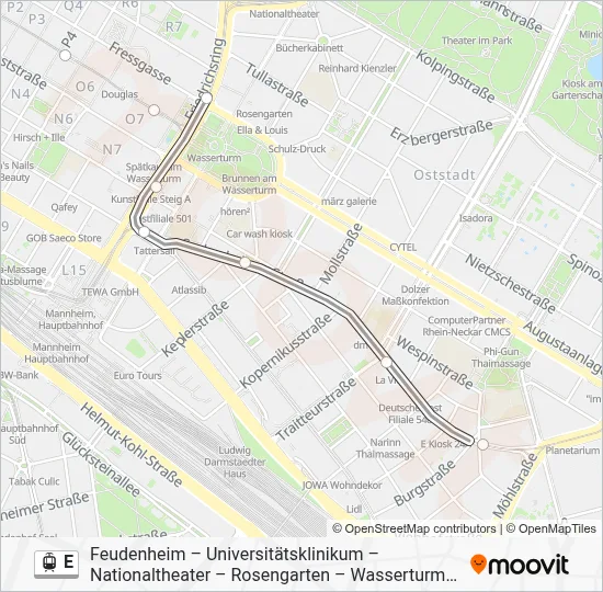 E Light Rail Line Map