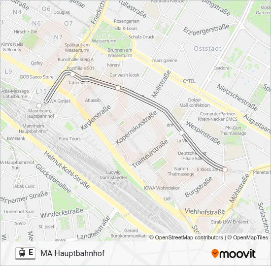 E Light Rail Line Map