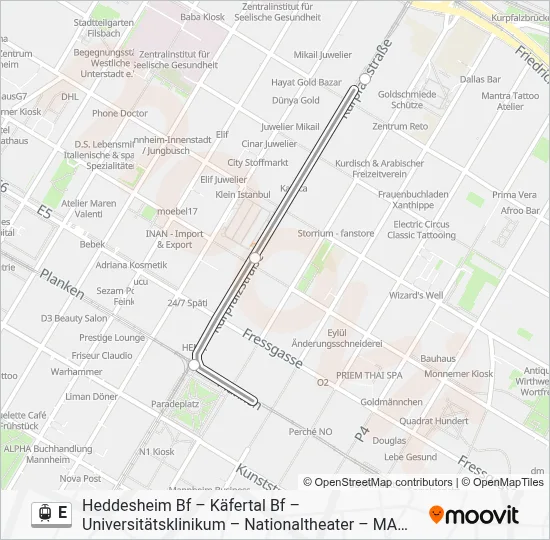 E Light Rail Line Map