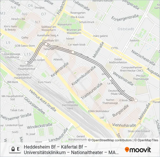 E Light Rail Line Map