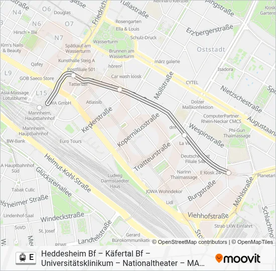 E Light Rail Line Map