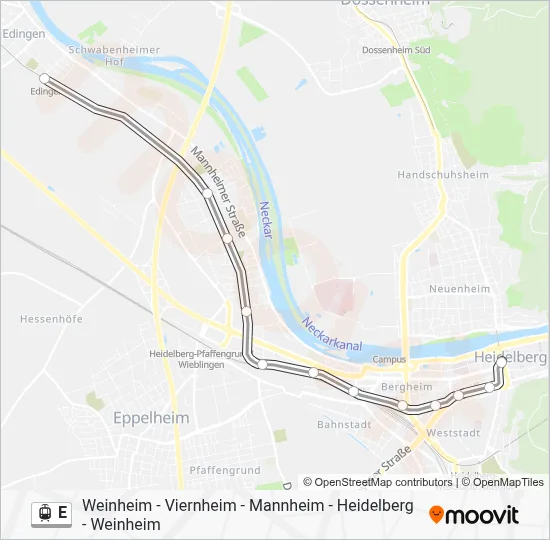 E Light Rail Line Map