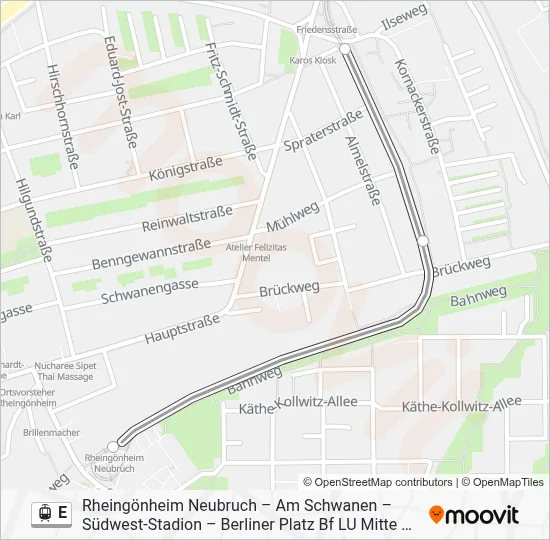E Light Rail Line Map