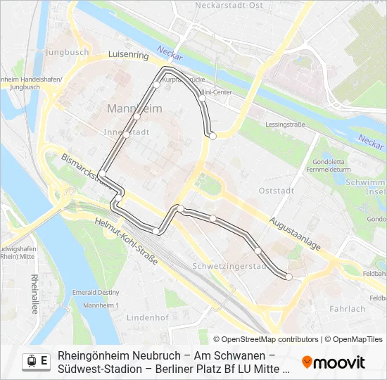 E Light Rail Line Map