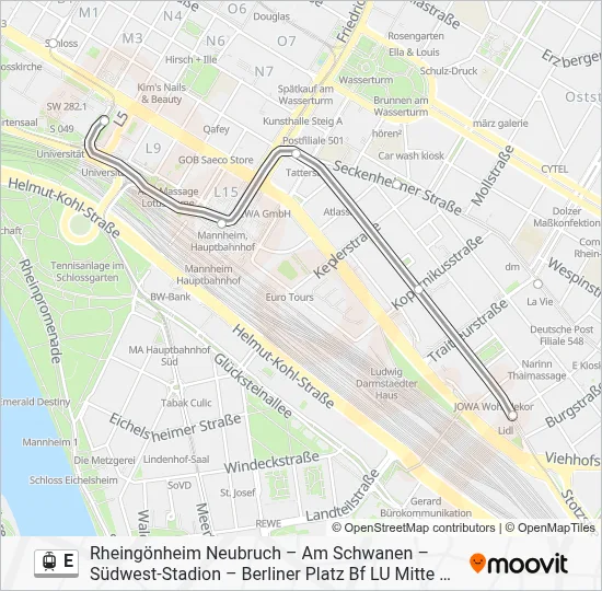 E Light Rail Line Map