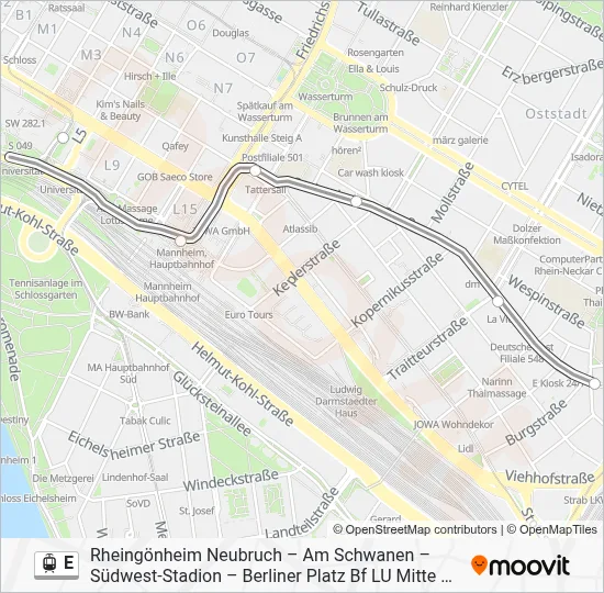 E Light Rail Line Map