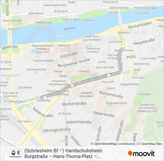 E Light Rail Line Map