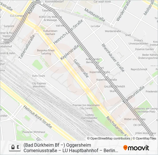 E Light Rail Line Map