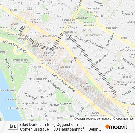 E Light Rail Line Map