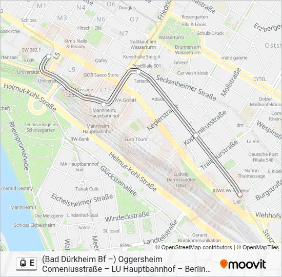 E Light Rail Line Map
