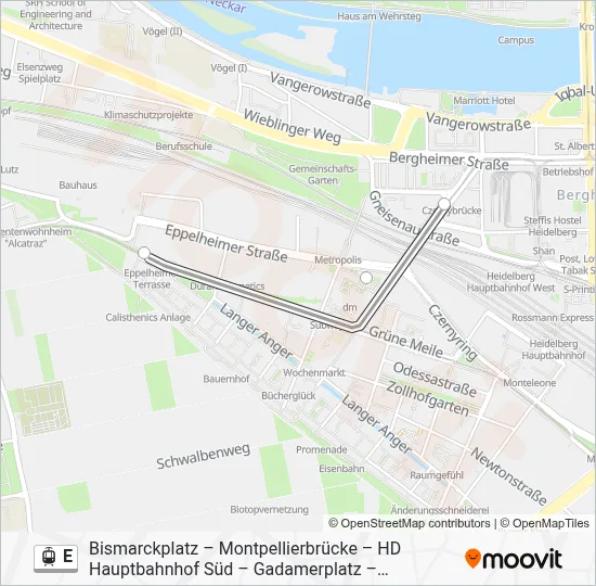 E Light Rail Line Map