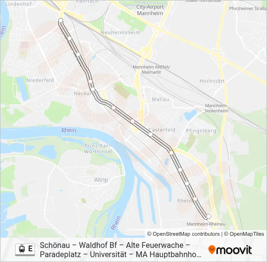 E Light Rail Line Map