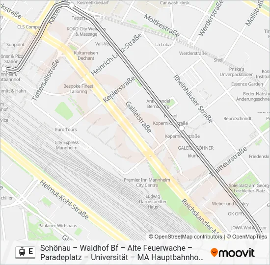 E Light Rail Line Map