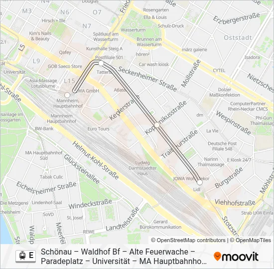 E Light Rail Line Map