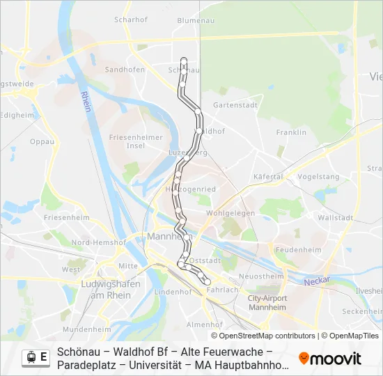 E Light Rail Line Map