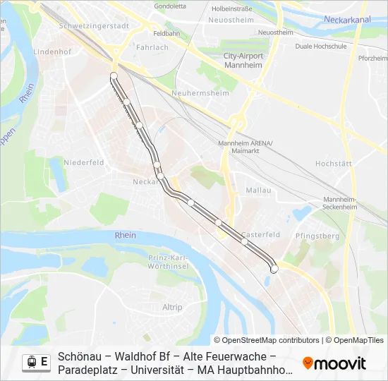 E Light Rail Line Map