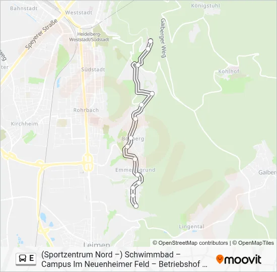 E Bus Line Map