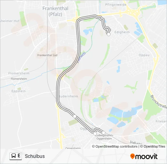 E Bus Line Map
