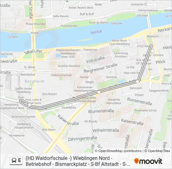 E Bus Line Map