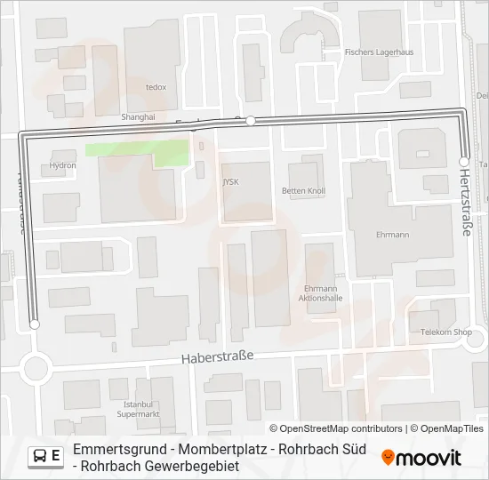 E Bus Line Map