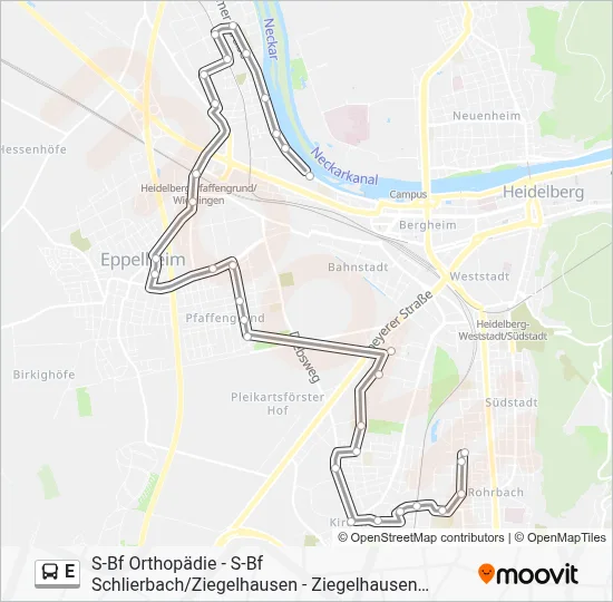 E Bus Line Map