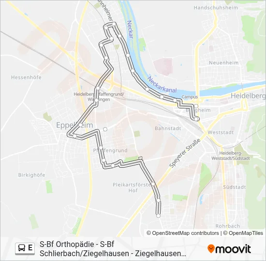 E Bus Line Map
