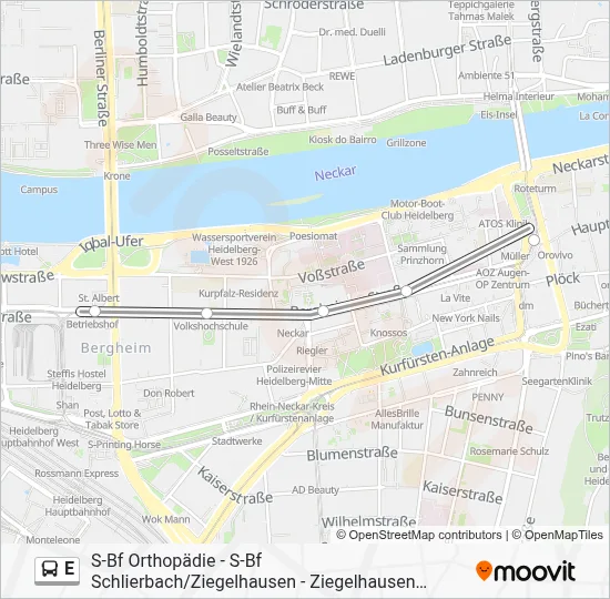 E Bus Line Map