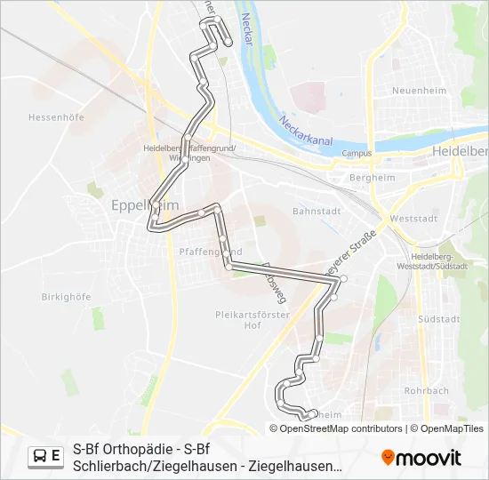 E Bus Line Map