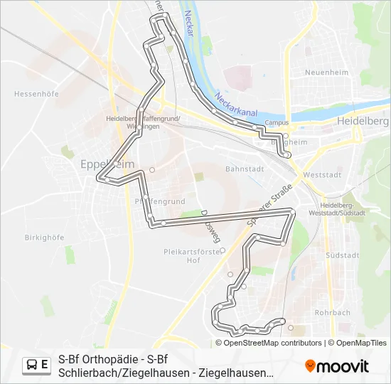 E Bus Line Map