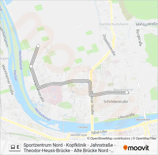 E Bus Line Map