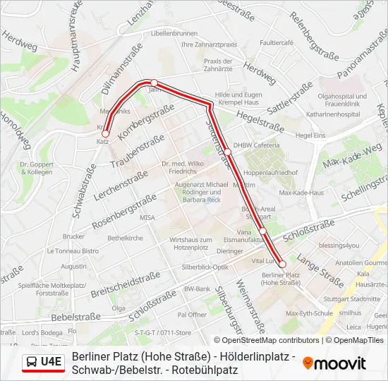 U4E Bus Line Map