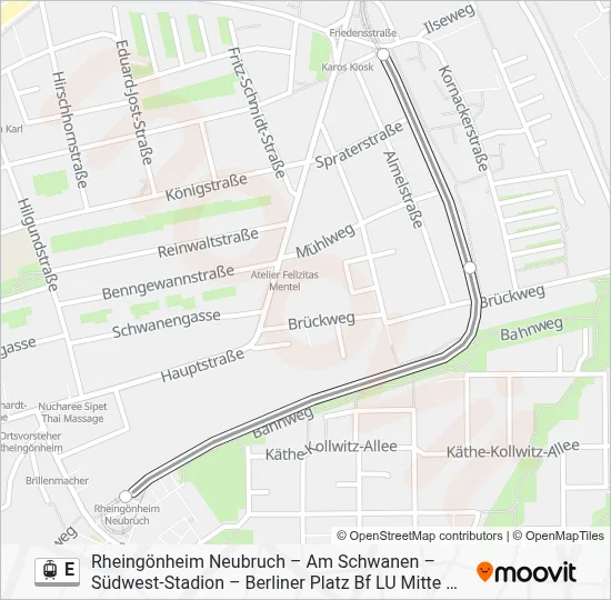 E Light Rail Line Map