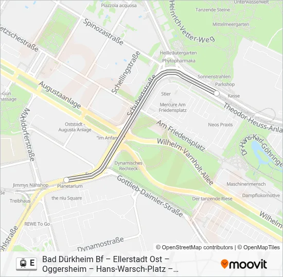 Straßenbahnlinie E Karte