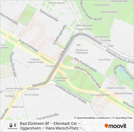 Straßenbahnlinie E Karte