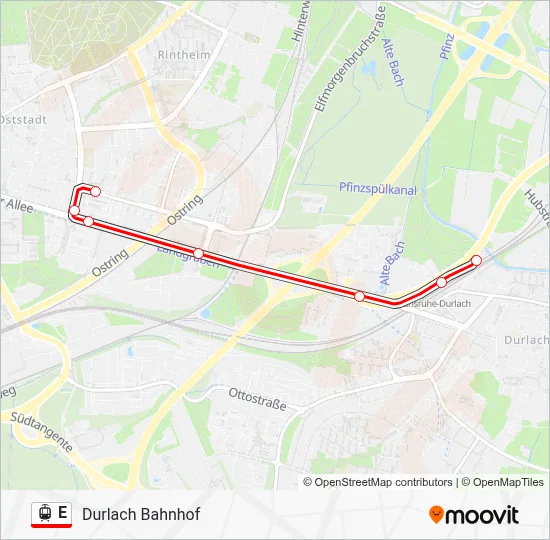 Straßenbahnlinie E Karte
