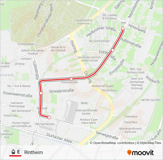 E Light Rail Line Map
