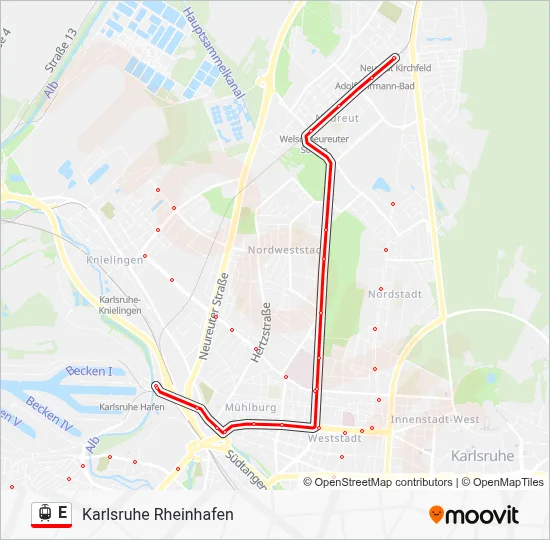 E Light Rail Line Map