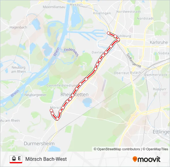 E Light Rail Line Map