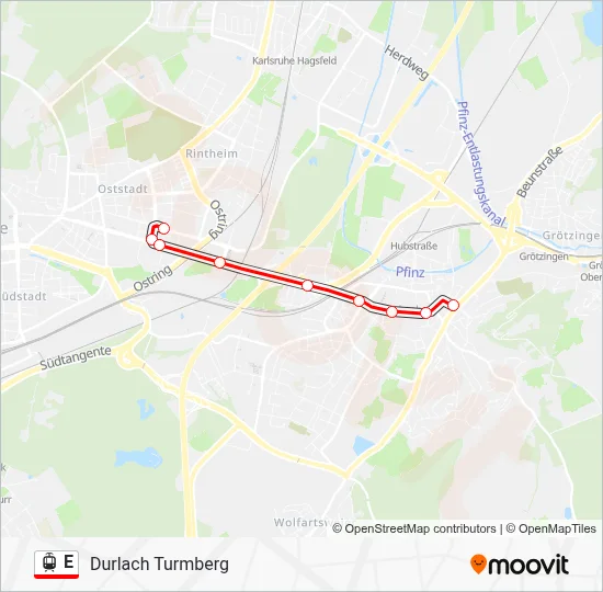 E Light Rail Line Map