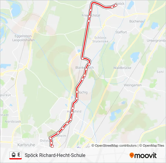 Straßenbahnlinie E Karte