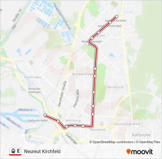 E Light Rail Line Map
