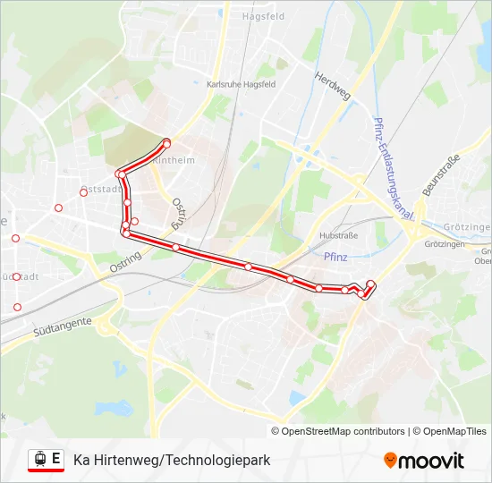 Straßenbahnlinie E Karte