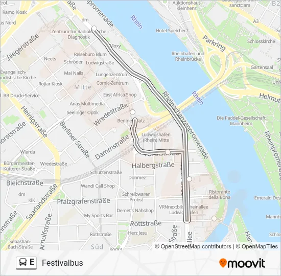 E Bus Line Map